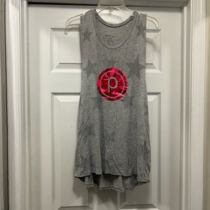 Oversized M. Pure Barre Circle P w/stars Tank Top